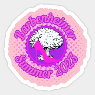 BARBENHEIMER Summer 2023. Hot Pink Stiletto Bomb. Retro Classic Style Sticker